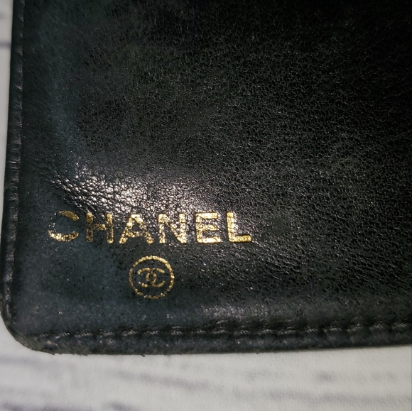 Chanel Black Embossed Caviar Leather long wallett vintage - Picture 13 of 16